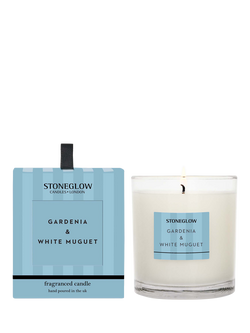 Stoneglow Modern Classic Gardenia & White Muguet Scented Candle, 200g, Blue
