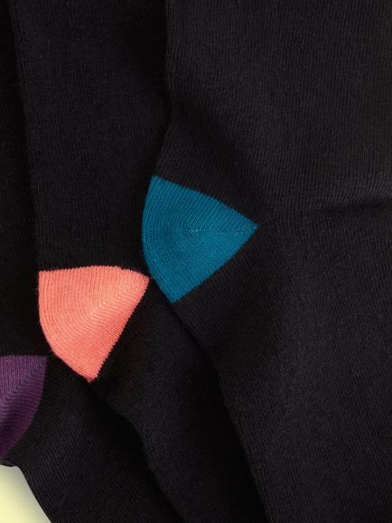 John Lewis Organic Cotton Rich Heel and Toe Women's Socks, Pack of 3, Black - view 2, Black