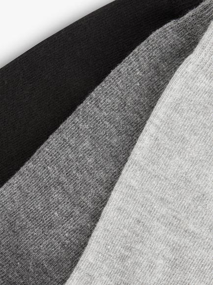 John Lewis Organic Cotton Mix Ankle Socks, Pack of 3, Black/Multi - view 2, Black/Multi
