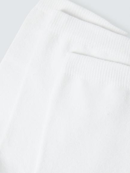 John Lewis Ankle Socks, Pack of 3, White - view 2, White