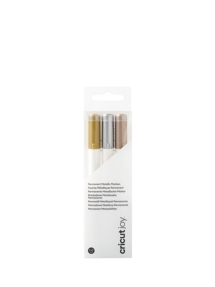 Cricut Joy™ Fine Point Metallic Markers, Gold/Silver/Copper, Pack of 3, Gold/Silver/Copper