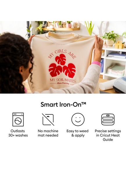 Cricut Joy™ Smart Iron On™ Glitter Matless Heat Transfer Vinyl, L48.2cm - view 2, Glitter Black