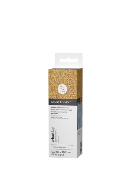 Cricut Joy™ Smart Iron On™ Glitter Matless Heat Transfer Vinyl, L48.2cm, Glitter Gold