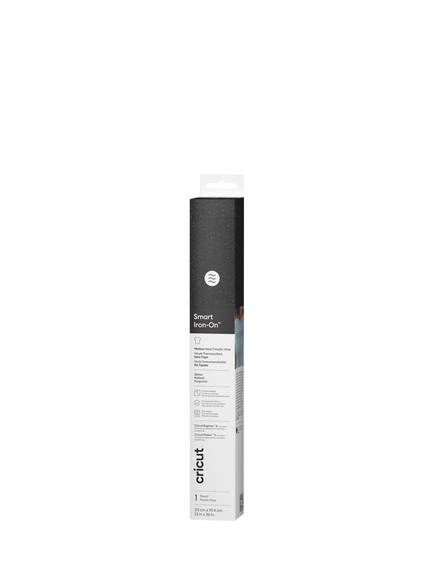 Cricut Smart Iron On™ Glitter Matless Heat Transfer Vinyl, 33 cm x 0.9 m, Glitter Black