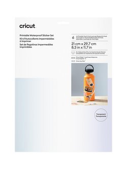Cricut™ Printable Waterproof Sticker Set, A4, Transparent