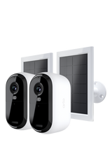 Arlo Essential 3 Outdoor Wireless Smart Security System with Two 2K Cameras & Solar Panels, White
