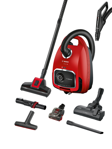 Bosch S6 ProPet Vacuum Cleaner, Red, Red