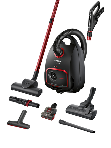Bosch Series 6 BGL6POWGB Pro Power Bagged Cylinder Vacuum Cleaner, Black, Black