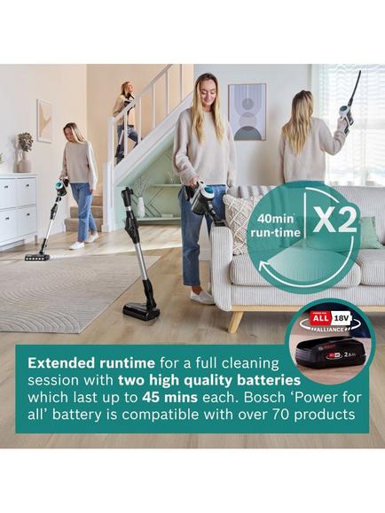 Bosch Unlimited 7 Aqua Dual Battery Cordless Vacuum & Mop, White - view 2, White