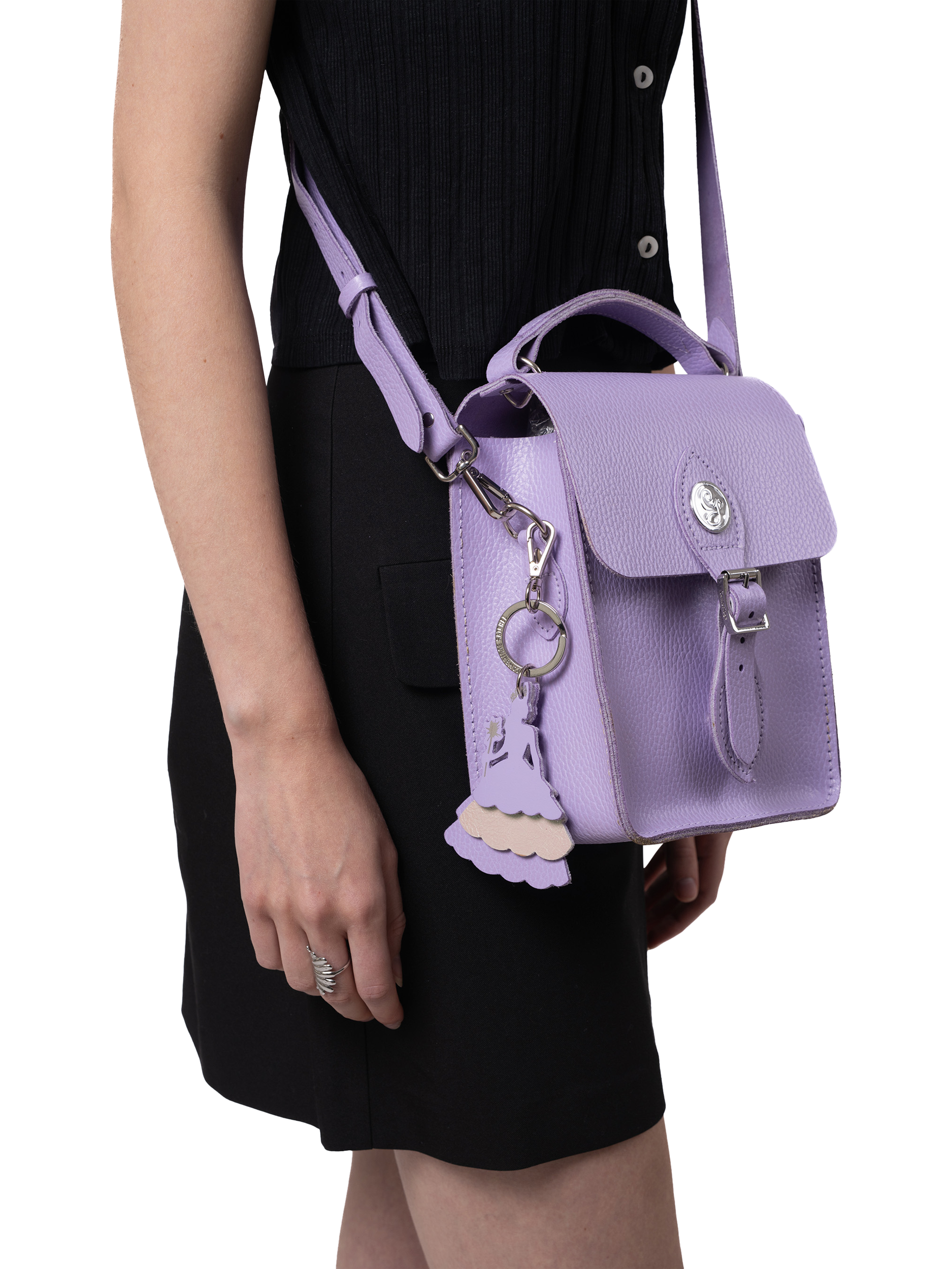 Product image 2 of 7, which shows Cambridge Satchel Leather Binocular Bag, Glinda Lavender