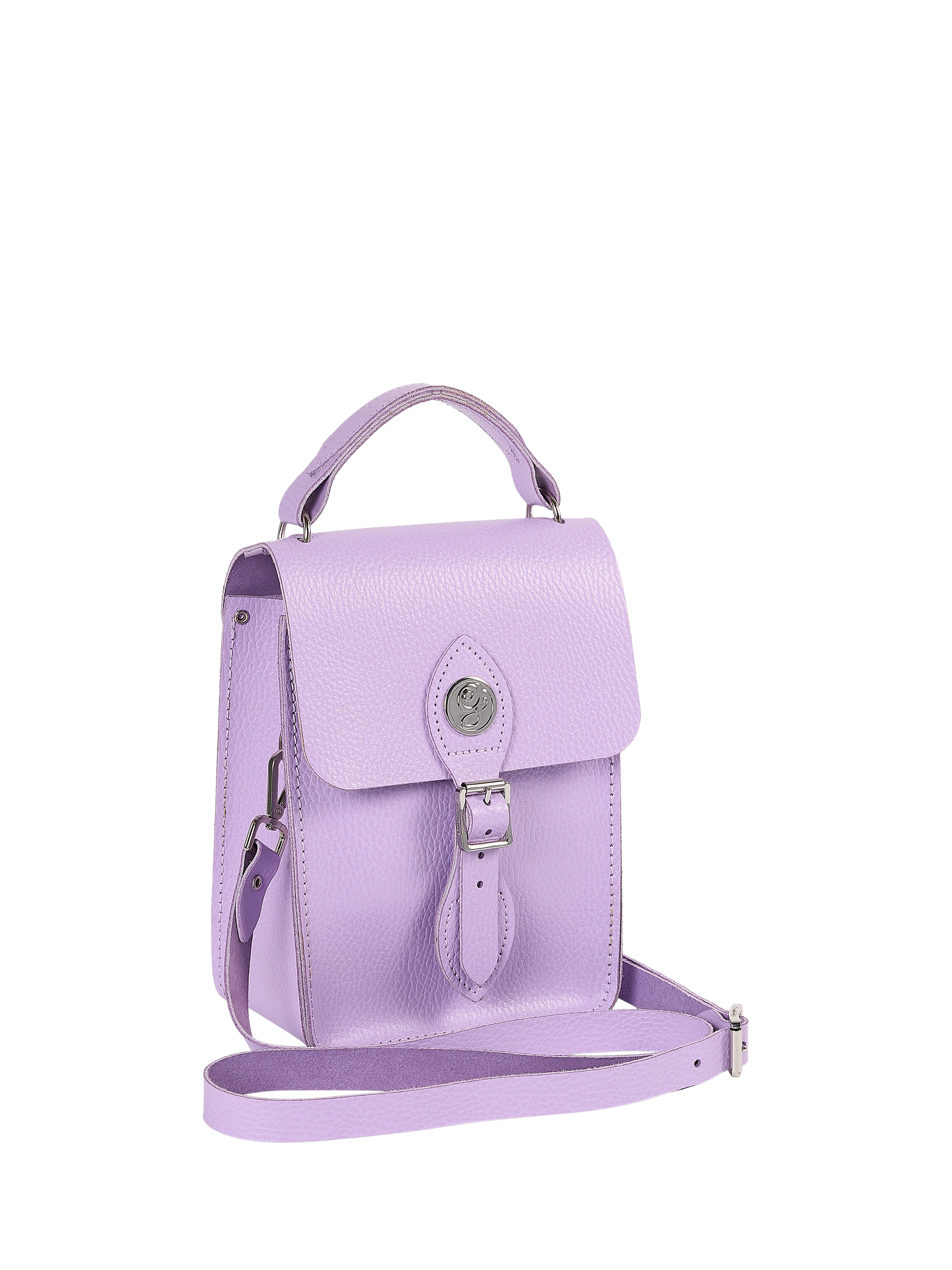 Product image 5 of 7, which shows Cambridge Satchel Leather Binocular Bag, Glinda Lavender