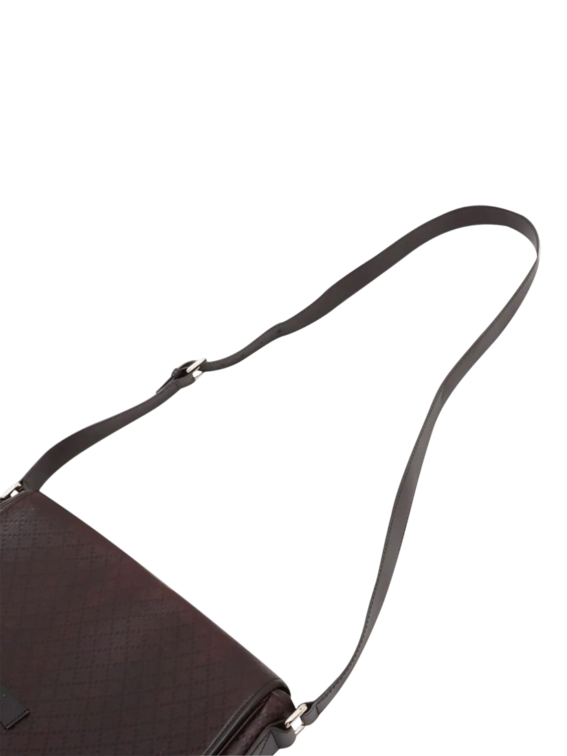 Product image 5 of 10, which shows Pre-loved GUCCI Diamante Leather Messenger Bag, Brown