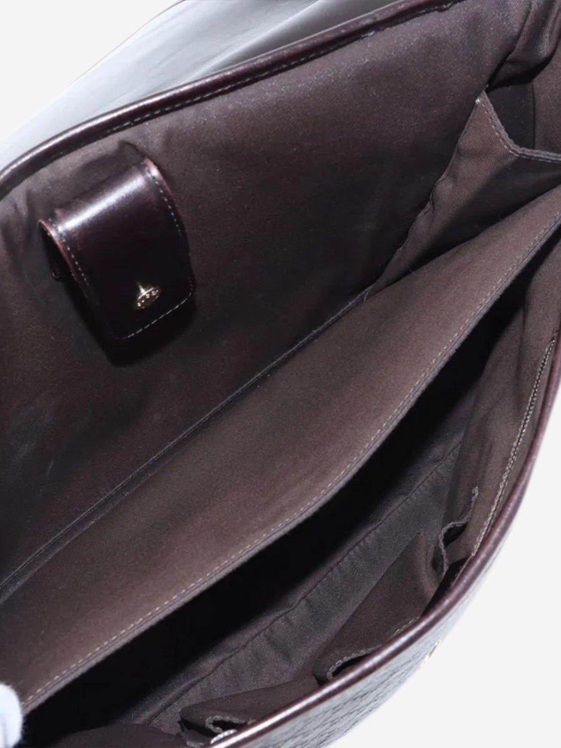 Product image 7 of 10, which shows Pre-loved GUCCI Diamante Leather Messenger Bag, Brown