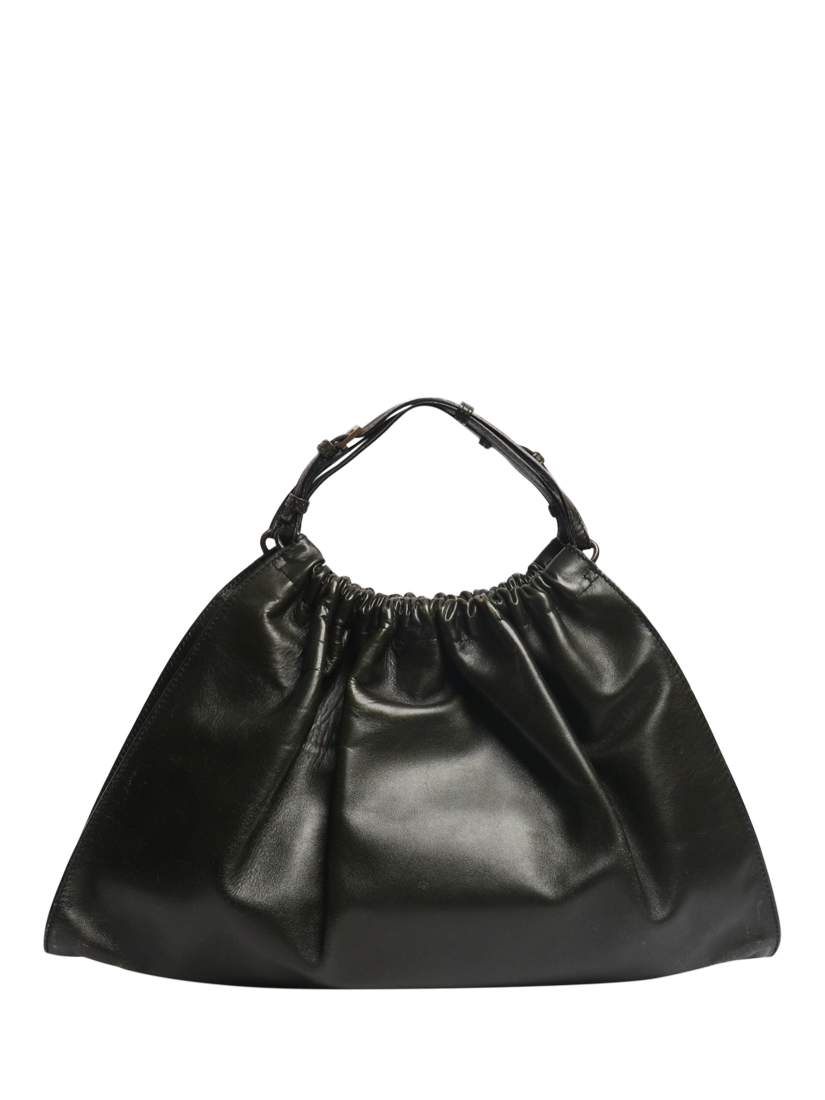 Product image 3 of 7, which shows Pre-loved GUCCI Leather Top Handle Bag, Green