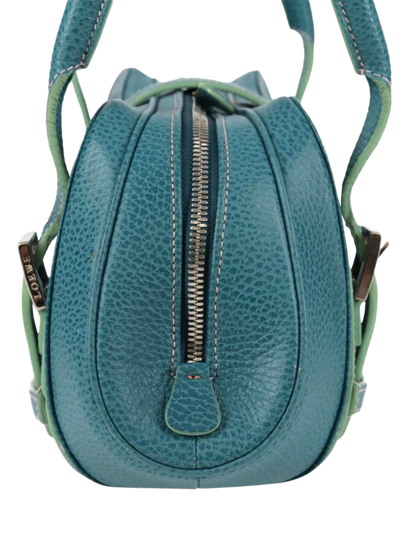 Product image 6 of 10, which shows Pre-loved LOEWE Sender Leather Top Handle Bag, Blue