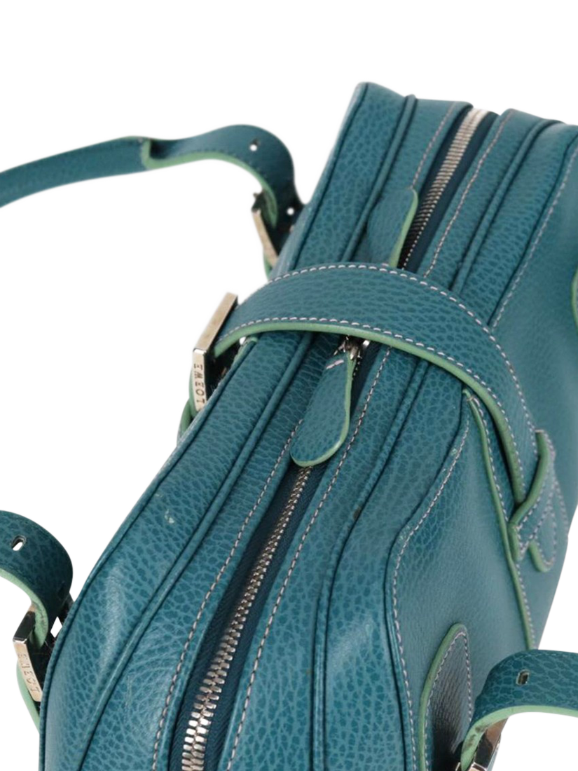 Product image 7 of 10, which shows Pre-loved LOEWE Sender Leather Top Handle Bag, Blue