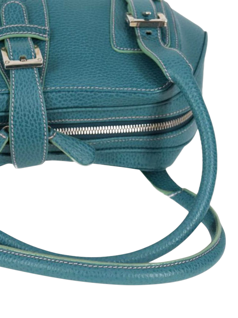 Product image 8 of 10, which shows Pre-loved LOEWE Sender Leather Top Handle Bag, Blue