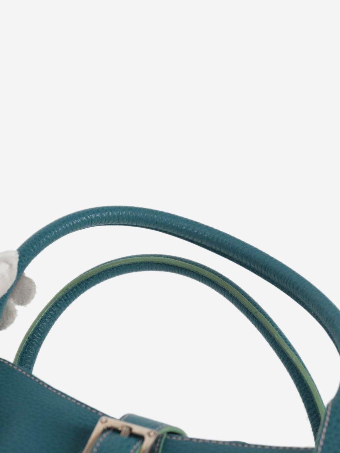 Product image 9 of 10, which shows Pre-loved LOEWE Sender Leather Top Handle Bag, Blue