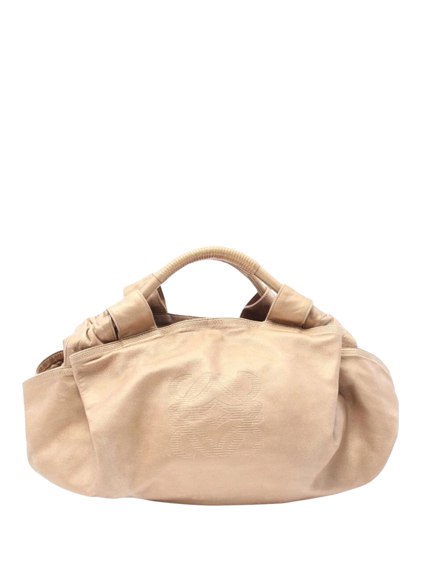 Product image 1 of 10, which shows Pre-loved LOEWE Nappa Aire Gold Hardware Handbag, Gold