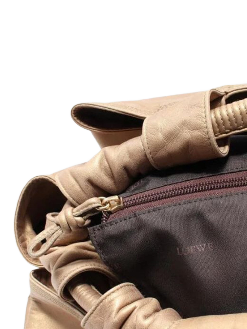 Product image 10 of 10, which shows Pre-loved LOEWE Nappa Aire Gold Hardware Handbag, Gold