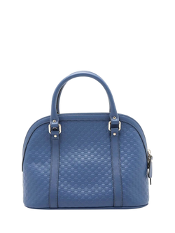 Pre-loved Gucci Micro Guccissima Leather 2-Way Bag, Blue - view 2, Blue