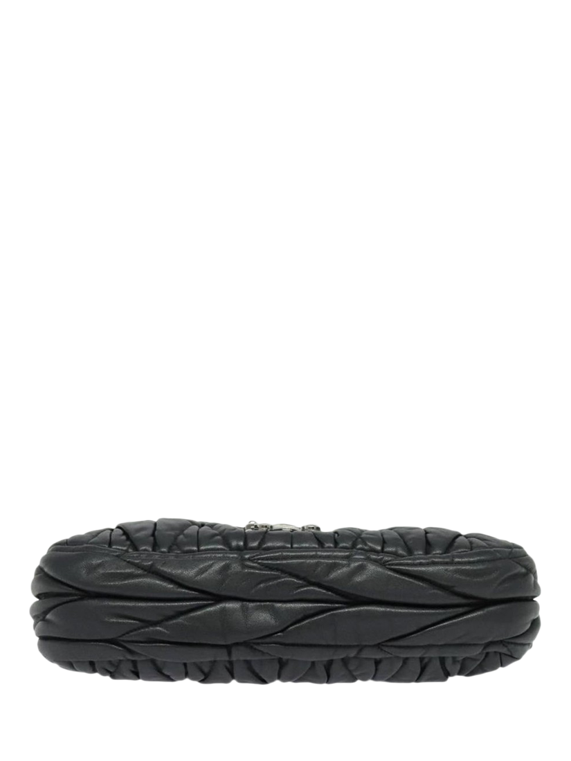 Product image 10 of 10, which shows Pre-loved Miu Miu Matelasse Leather Chain Bag, Black