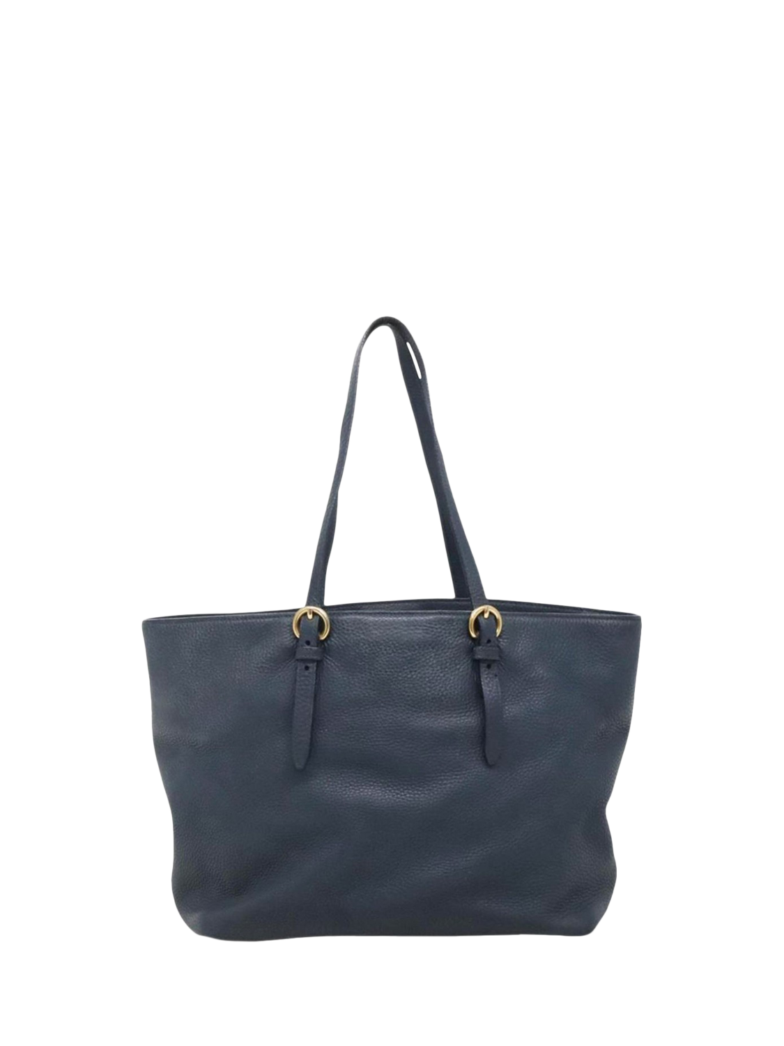 Product image 3 of 10, which shows Pre-loved Miu Miu Leather Tote Bag, Dark Blue