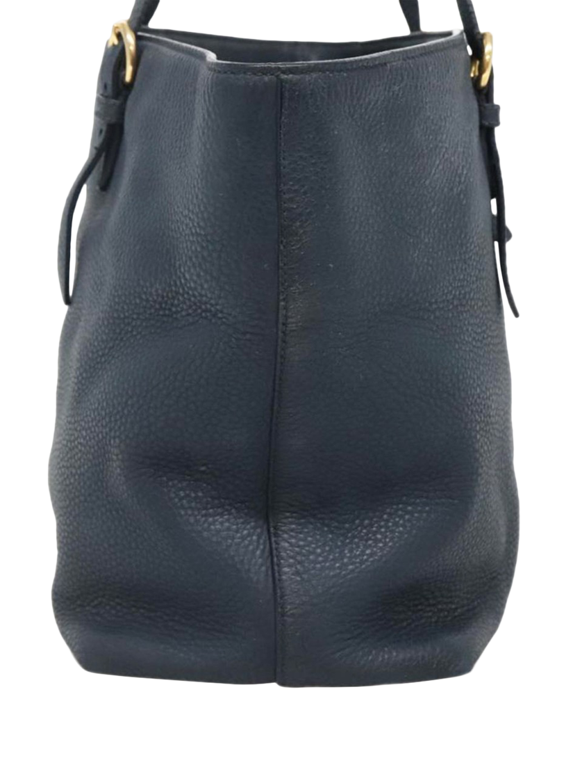 Product image 4 of 10, which shows Pre-loved Miu Miu Leather Tote Bag, Dark Blue