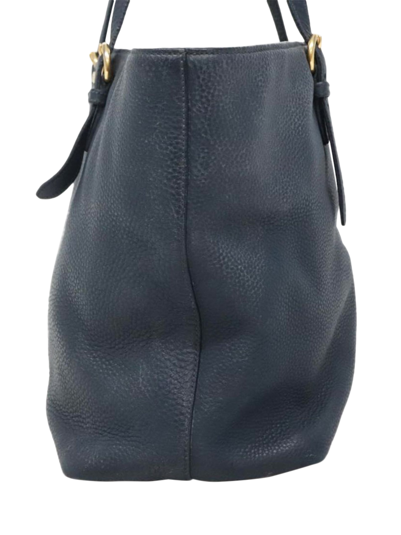 Product image 5 of 10, which shows Pre-loved Miu Miu Leather Tote Bag, Dark Blue