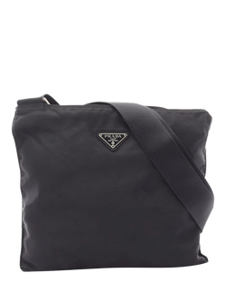 Pre-loved Prada Re-Nylon Silver Hardware Shoulder Bag, Black, Black