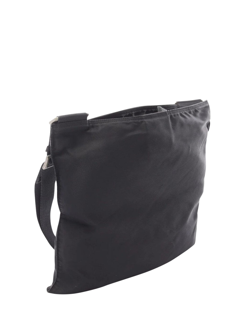 Product image 2 of 9, which shows Pre-loved Prada Re-Nylon Silver Hardware Shoulder Bag, Black