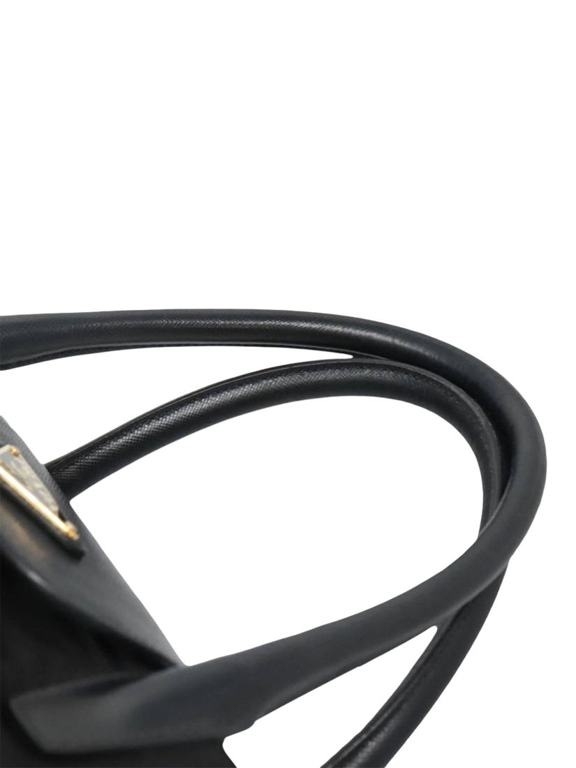 Product image 8 of 10, which shows Pre-loved Prada Nylon Gold Hardware 2-Way Tote Bag, Black