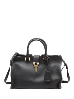 Pre-loved SAINT LAURENT Paris Petit Cabas Leather 2-Way Bag, Black, Black