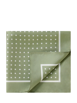 Richard James London Polka Dot Silk Pocket Square, Beige/White - view 2, Beige White Dot