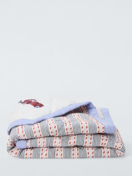 John Lewis Transport Car Quilted Bedspread, Multi, Multi