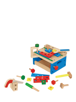 Melissa & Doug Kids' Hammer Saw & Wooden Bench Building Set, Multi