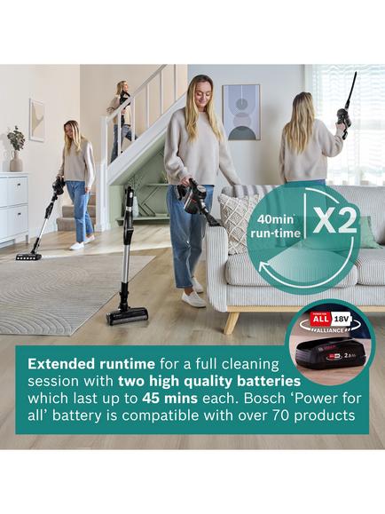 Bosch Unlimited 7 BCS712BGB Dual Battery Cordless Vacuum Cleaner with Flex Tube, Black - view 2, Black