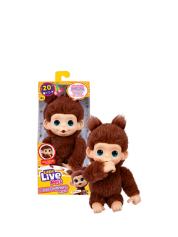 Little Live Pets My Baby Monkey Minis Chikki Cherry Soft Toy, Brown, Multi