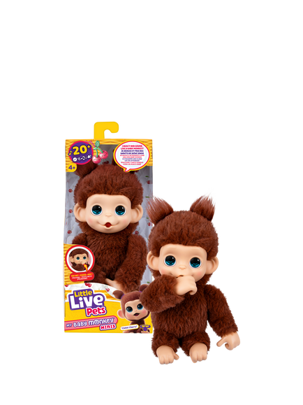 Little Live Pets My Baby Monkey Minis Chikki Cherry Soft Toy, Brown, Multi
