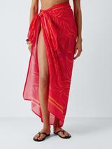 John Lewis Cabana Bloom Sarong, Red Multi