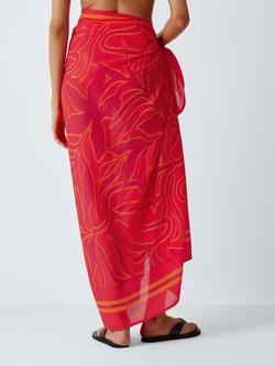 John Lewis Cabana Bloom Sarong, Red Multi - view 2, Red Multi