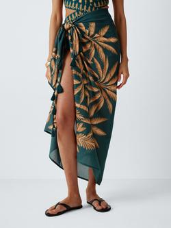 John Lewis Palma Tassel Sarong, Teal, Teal