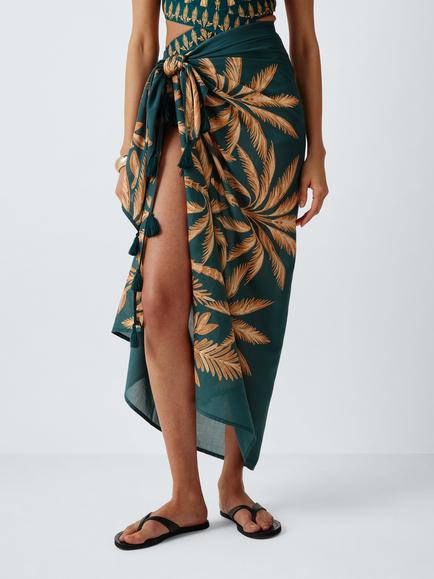 John Lewis Palma Tassel Sarong, Teal, Teal