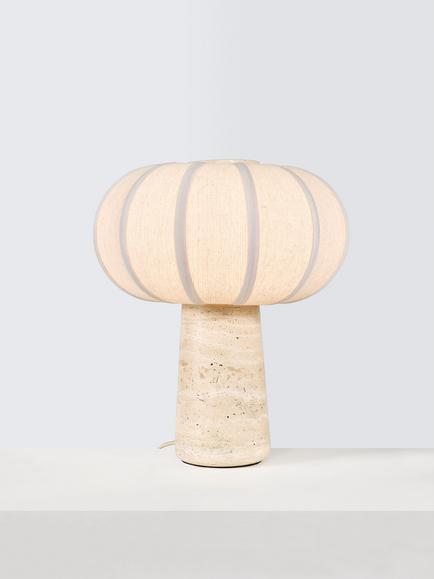 John Lewis Travertine Pumpkin Table Lamp, Travertine Stone, Travertine Stone