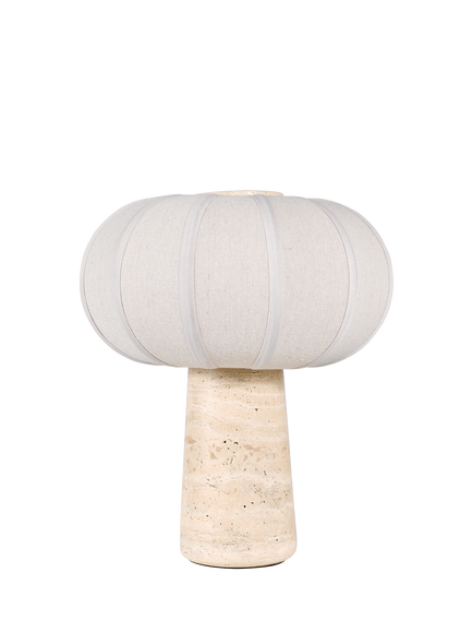 John Lewis Travertine Pumpkin Table Lamp, Travertine Stone - view 2, Travertine Stone