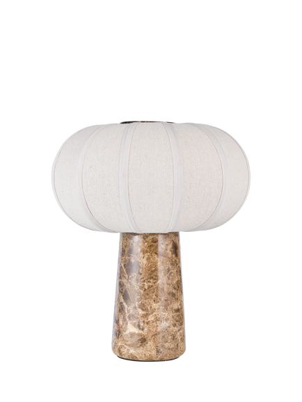 John Lewis Pumpkin Shade Marble Base Table Lamp, Emperador Marble - view 2, Emperador Marble