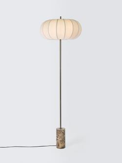 John Lewis Pumpkin Shade Marble Base Floor Lamp, Emperador Marble, Emperador Marble