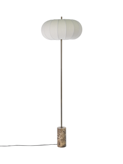 John Lewis Pumpkin Shade Marble Base Floor Lamp, Emperador Marble - view 2, Emperador Marble