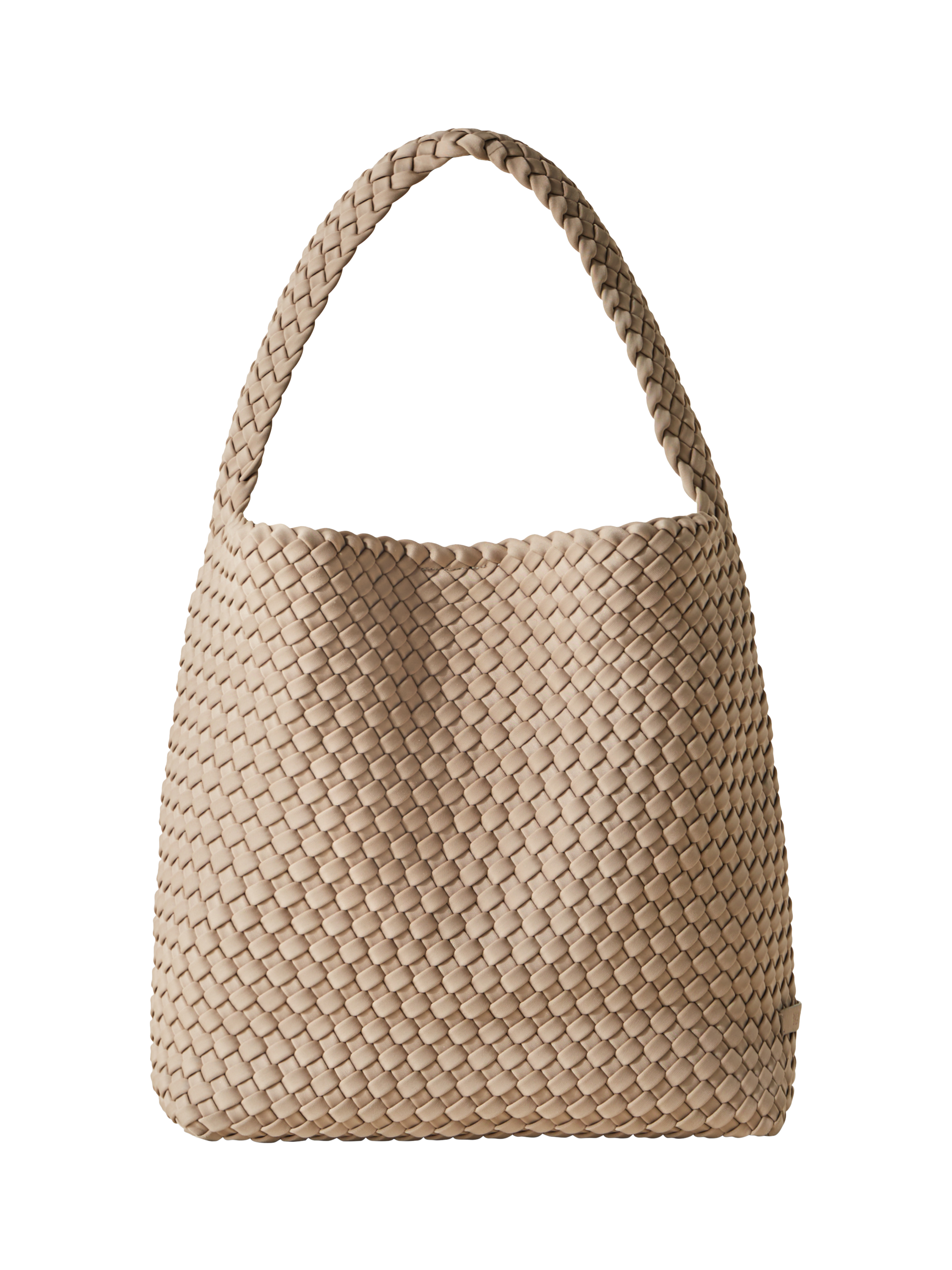 Product image 1 of 5, which shows NAGHEDI Nomad Medium Woven Hobo Bag, Cashmere
