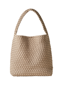 NAGHEDI Nomad Medium Woven Hobo Bag, Cashmere, Cashmere
